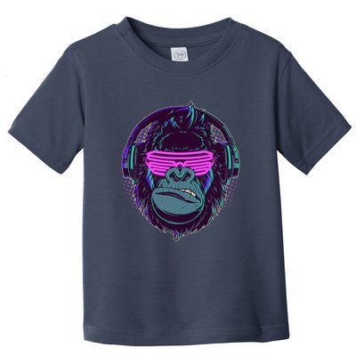 Retro Neon Hipster Gorilla Ape Toddler T-Shirt