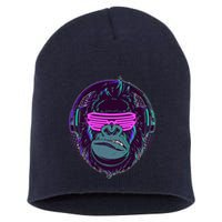 Retro Neon Hipster Gorilla Ape Short Acrylic Beanie