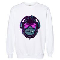 Retro Neon Hipster Gorilla Ape Garment-Dyed Sweatshirt