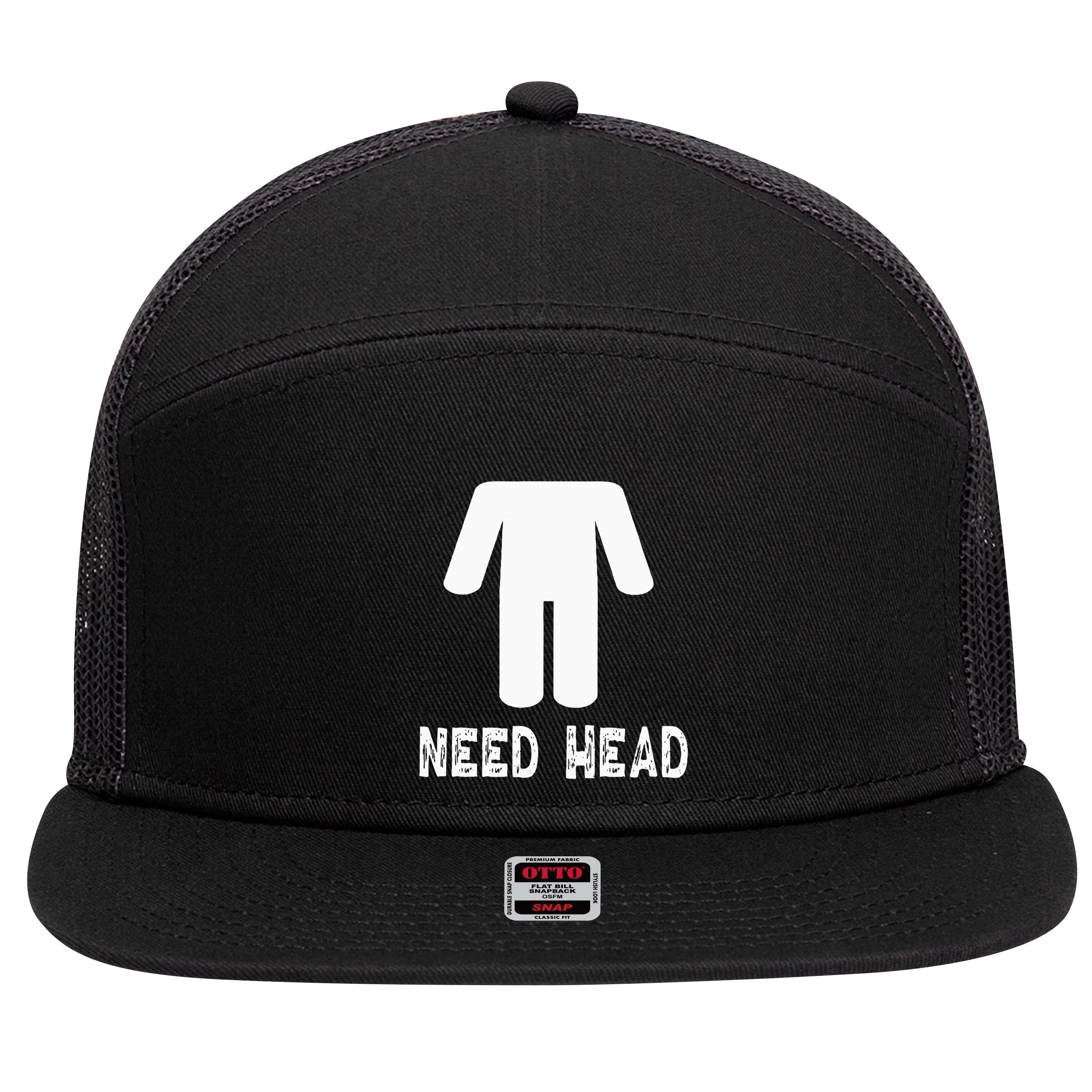 retro Need Head Adult Headless Man 7 Panel Mesh Trucker Snapback Hat