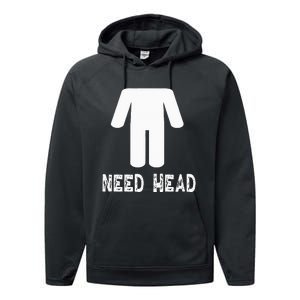 retro Need Head Adult Headless Man Performance Fleece Hoodie