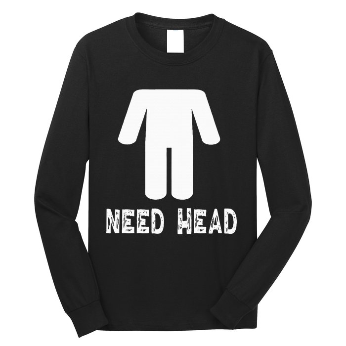 retro Need Head Adult Headless Man Long Sleeve Shirt