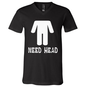 retro Need Head Adult Headless Man V-Neck T-Shirt