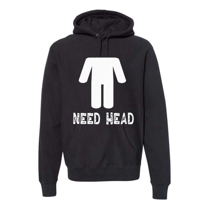 retro Need Head Adult Headless Man Premium Hoodie