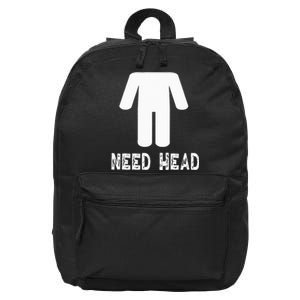 retro Need Head Adult Headless Man 16 in Basic Backpack