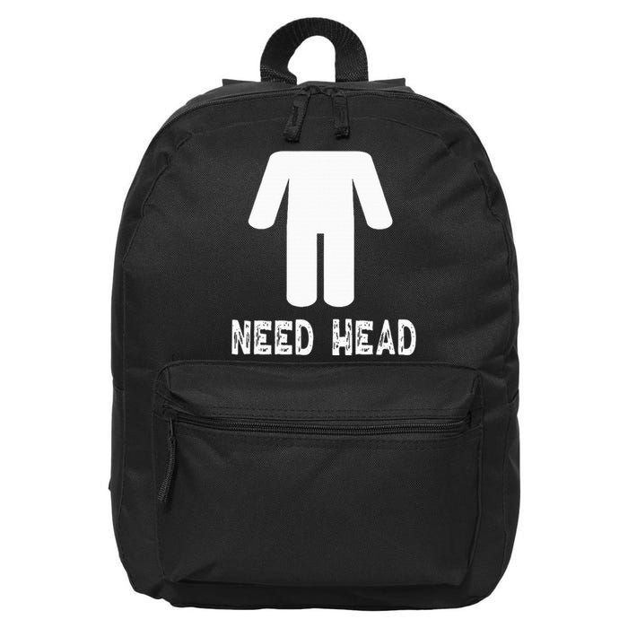 retro Need Head Adult Headless Man 16 in Basic Backpack