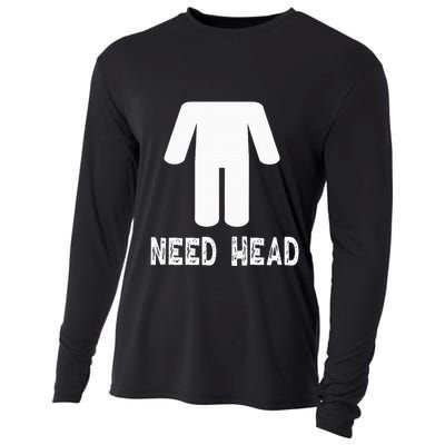 retro Need Head Adult Headless Man Cooling Performance Long Sleeve Crew