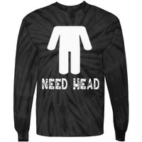 retro Need Head Adult Headless Man Tie-Dye Long Sleeve Shirt