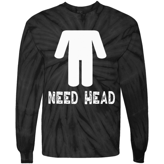 retro Need Head Adult Headless Man Tie-Dye Long Sleeve Shirt