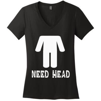 retro Need Head Adult Headless Man Women's V-Neck T-Shirt