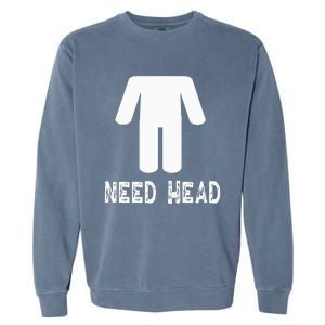 retro Need Head Adult Headless Man Garment-Dyed Sweatshirt