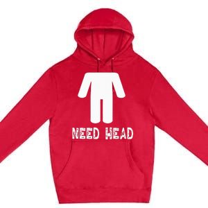 retro Need Head Adult Headless Man Premium Pullover Hoodie