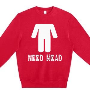 retro Need Head Adult Headless Man Premium Crewneck Sweatshirt