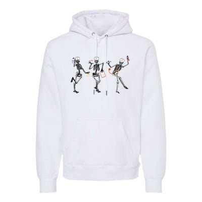 Rn Nurse Halloween Dancing Skeleton Autumn Fall Women Premium Hoodie