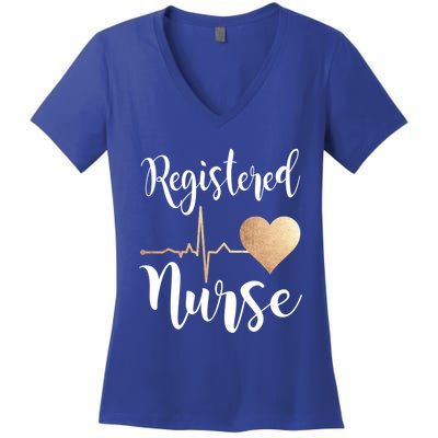 Registered Nurse Heart Great Gift Rn Gift Women's V-Neck T-Shirt