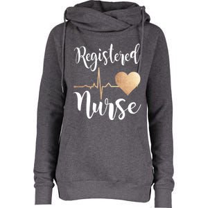 Registered Nurse Heart Great Gift Rn Gift Womens Funnel Neck Pullover Hood