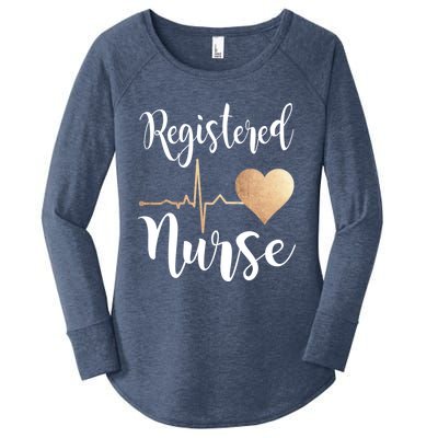 Registered Nurse Heart Great Gift Rn Gift Women's Perfect Tri Tunic Long Sleeve Shirt