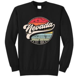 Retro Nevada Home State Nv Cool 70s Style Sunset Tall Sweatshirt