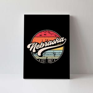 Retro Nebraska Home State Ne Cool 70s Style Sunset Canvas