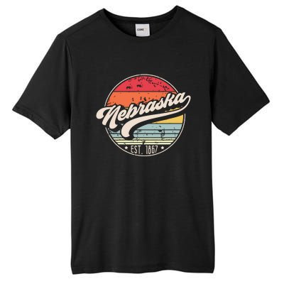 Retro Nebraska Home State Ne Cool 70s Style Sunset Tall Fusion ChromaSoft Performance T-Shirt