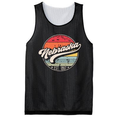 Retro Nebraska Home State Ne Cool 70s Style Sunset Mesh Reversible Basketball Jersey Tank