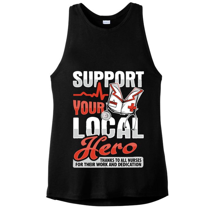 Rn Nurse Hero Design For Registered Nurse Support Gift Ladies PosiCharge Tri-Blend Wicking Tank