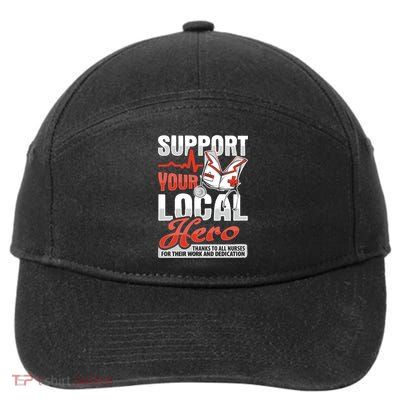 Rn Nurse Hero Design For Registered Nurse Support Gift 7-Panel Snapback Hat