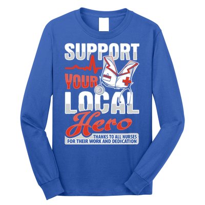 Rn Nurse Hero Design For Registered Nurse Support Gift Long Sleeve Shirt