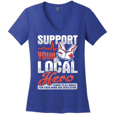 Rn Nurse Hero Design For Registered Nurse Support Gift Women's V-Neck T-Shirt