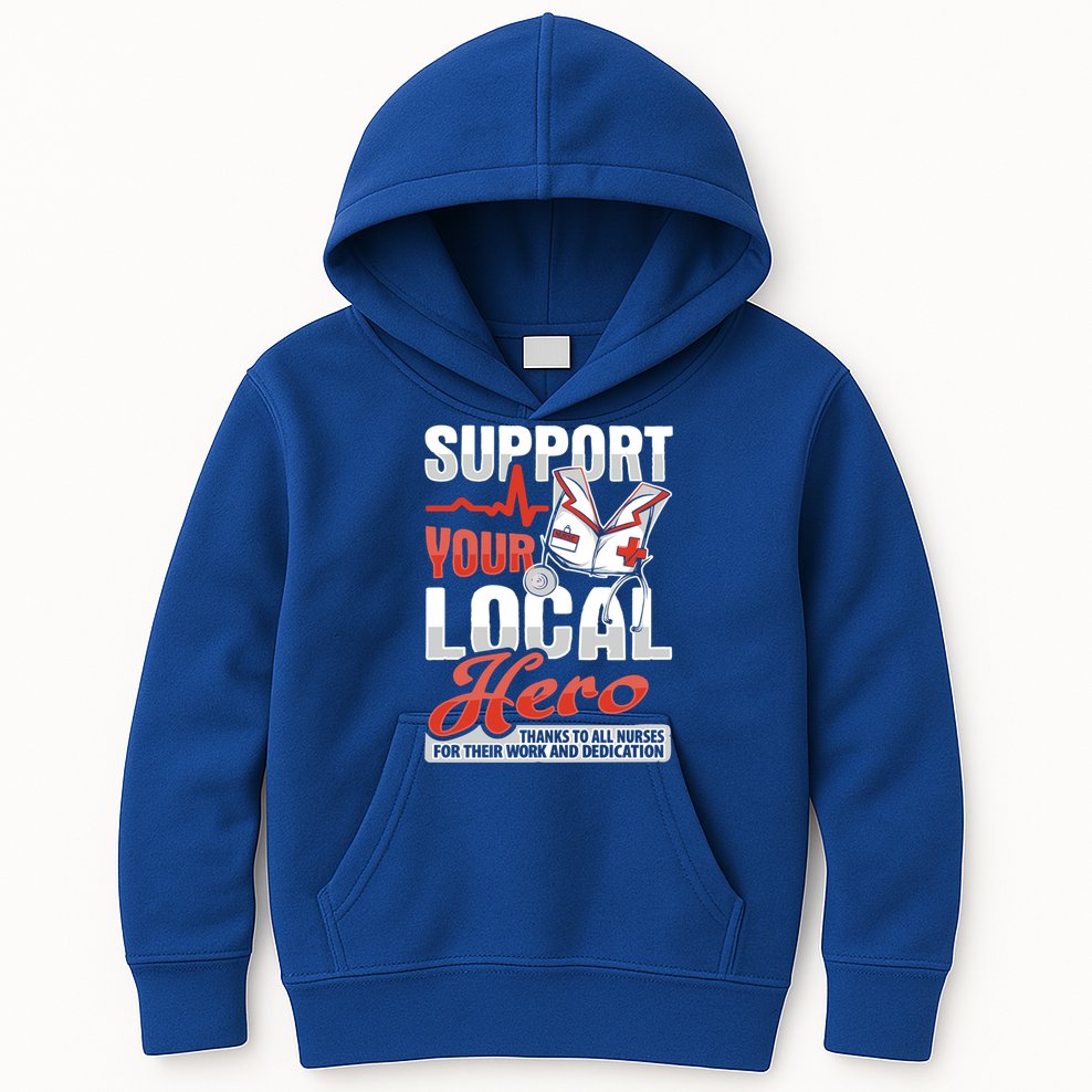 Rn Nurse Hero Design For Registered Nurse Support Gift Kids Hoodie