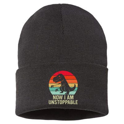 Retro Now I Am Unstoppable Sustainable Knit Beanie