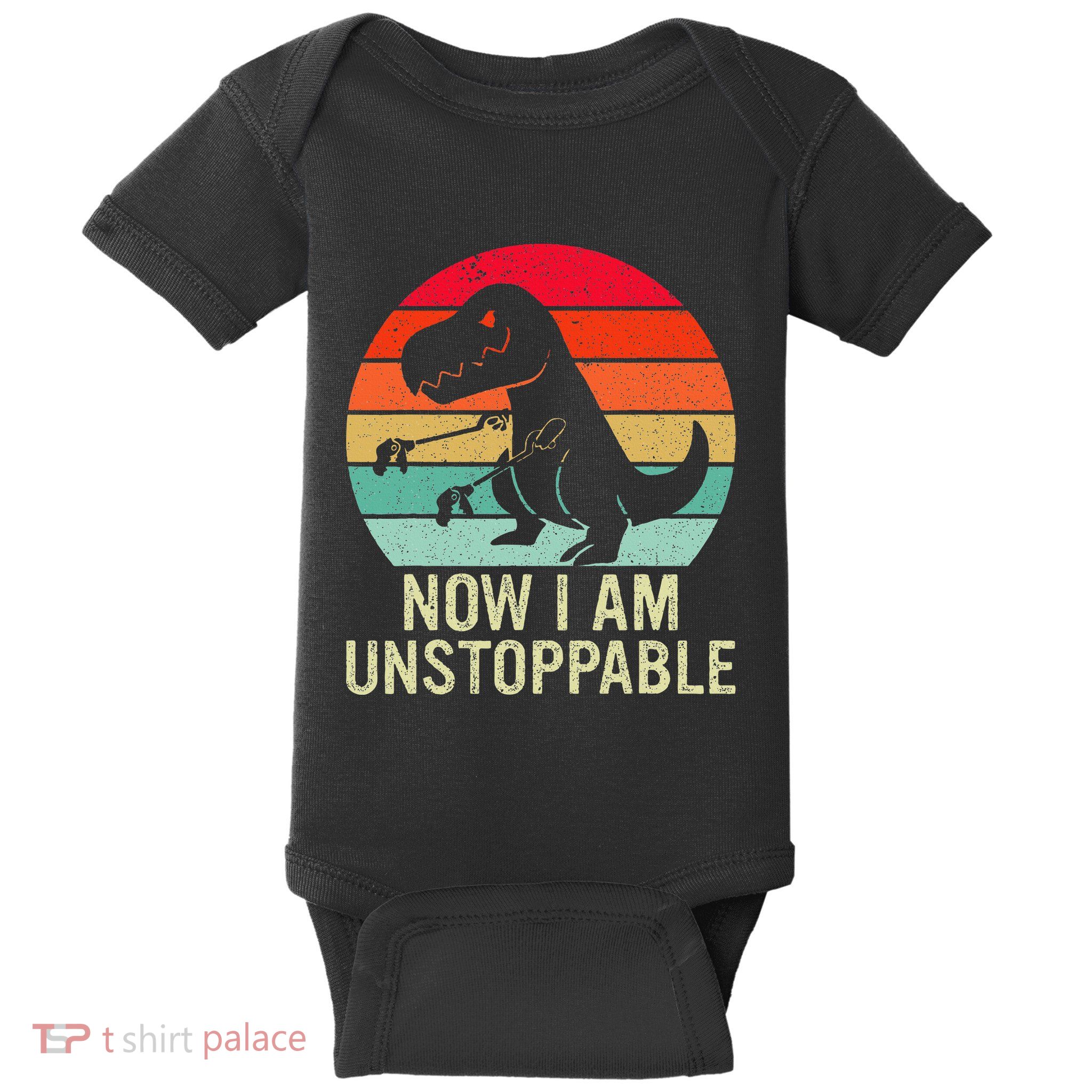 Retro Now I Am Unstoppable Baby Bodysuit
