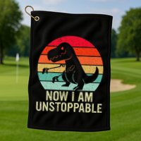Retro Now I Am Unstoppable Golf Towel