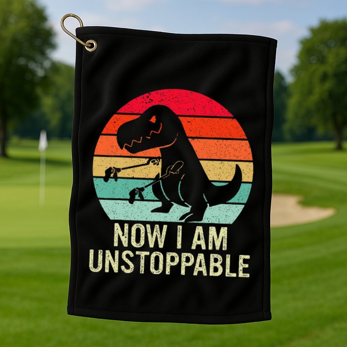 Retro Now I Am Unstoppable Golf Towel