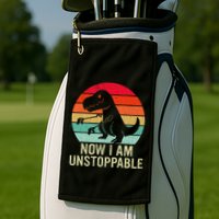 Retro Now I Am Unstoppable Golf Towel