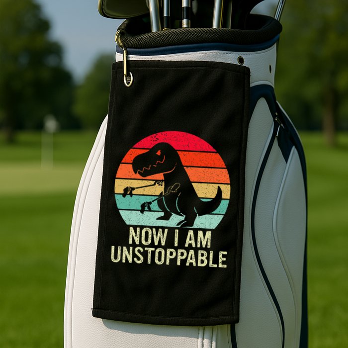 Retro Now I Am Unstoppable Golf Towel