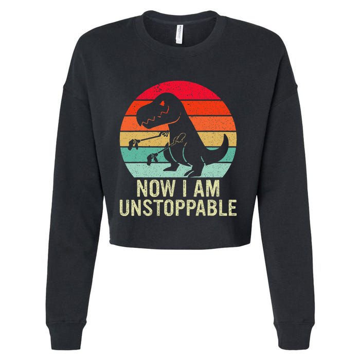 Retro Now I Am Unstoppable Cropped Pullover Crew