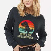 Retro Now I Am Unstoppable Cropped Pullover Crew