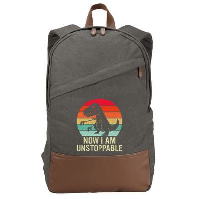 Retro Now I Am Unstoppable Cotton Canvas Backpack