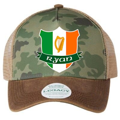 Ryan Name Irish Gift Irish Flag Harp Crest Legacy Tie Dye Trucker Hat