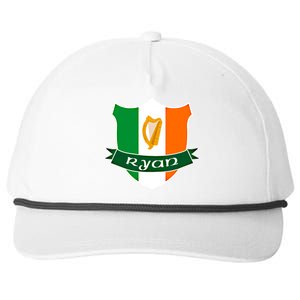 Ryan Name Irish Gift Irish Flag Harp Crest Snapback Five-Panel Rope Hat