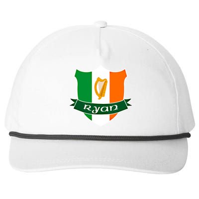 Ryan Name Irish Gift Irish Flag Harp Crest Snapback Five-Panel Rope Hat