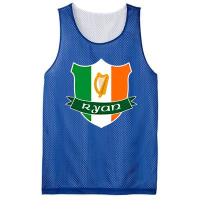 Ryan Name Irish Gift Irish Flag Harp Crest Mesh Reversible Basketball Jersey Tank