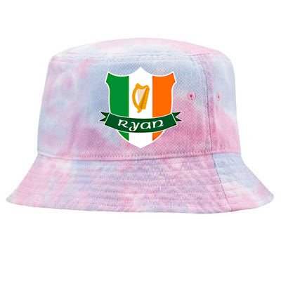 Ryan Name Irish Gift Irish Flag Harp Crest Tie-Dyed Bucket Hat