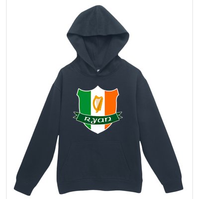 Ryan Name Irish Gift Irish Flag Harp Crest Urban Pullover Hoodie