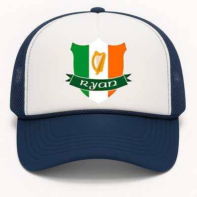 Ryan Name Irish Gift Irish Flag Harp Crest Trucker Hat