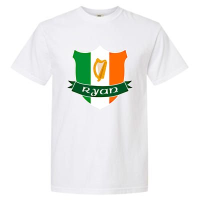 Ryan Name Irish Gift Irish Flag Harp Crest Garment-Dyed Heavyweight T-Shirt