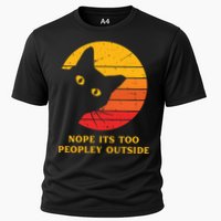 Retro Nope Its Too Peopley Outside Shy Cat Lovers Cooling Performance Crew T-Shirt