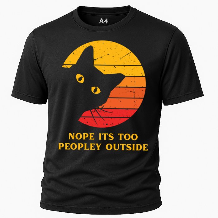 Retro Nope Its Too Peopley Outside Shy Cat Lovers Cooling Performance Crew T-Shirt