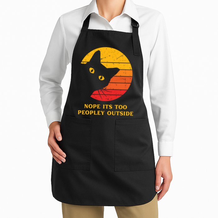 Retro Nope Its Too Peopley Outside Shy Cat Lovers Apron